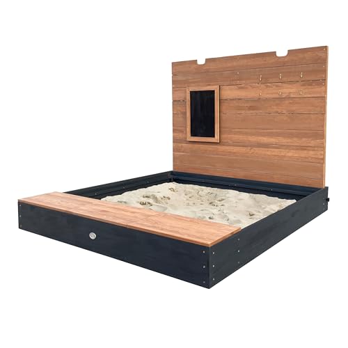 AXI Mandy XXL Sandkasten aus Holz mit Sitzbank, Stauraum, Deckel & Kreidetafel | Sandkasten in Anthrazit & Braun inklusive Bodeplane | 160 x 151 x 122,5 cm. AXI Mandy XXL Sandkasten aus Holz mit Sitzbank, Stauraum, Deckel & Kreidetafel | Sandkasten in Anthrazit & Braun inklusive Bodeplane | 160 x 151 x 122,5 cm. von AXI