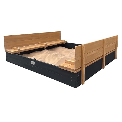 AXI Sandkasten Ella XXL aus Holz mit Deckel, Anthrazit und Braun | Sand Kasten mit Sitzbank & Abdeckung für Kinder | 150 x 150 x 20 cm. AXI Sandkasten Ella XXL aus Holz mit Deckel, Anthrazit und Braun | Sand Kasten mit Sitzbank & Abdeckung für Kinder | 150 x 150 x 20 cm. von AXI