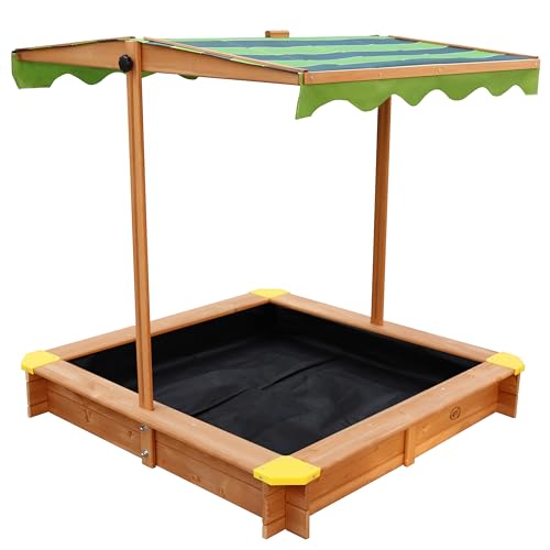 AXI Sandkasten Lily aus FSC Holz mit verstellbarem Dach in Braun & Grün | Sand Kasten mit Abdeckung für Kinder mit Sitzecken | 118 x 118 cm AXI Sandkasten Lily aus FSC Holz mit verstellbarem Dach in Braun & Grün | Sand Kasten mit Abdeckung für Kinder mit Sitzecken | 118 x 118 cm von AXI