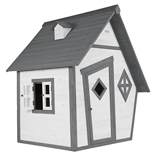 AXI Spielhaus Cabin in Grau / Weiß | Kleines Spielhaus aus FSC Holz für Kinder | 102 x 94 x 159 cm von AXI