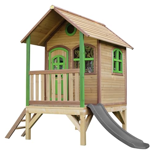 AXI Spielhaus Tom mit Grauer Rutsche | Stelzenhaus in Braun & Grün aus FSC Holz für Kinder | Spielturm für den Garten. AXI Spielhaus Tom mit Grauer Rutsche | Stelzenhaus in Braun & Grün aus FSC Holz für Kinder | Spielturm für den Garten. von AXI