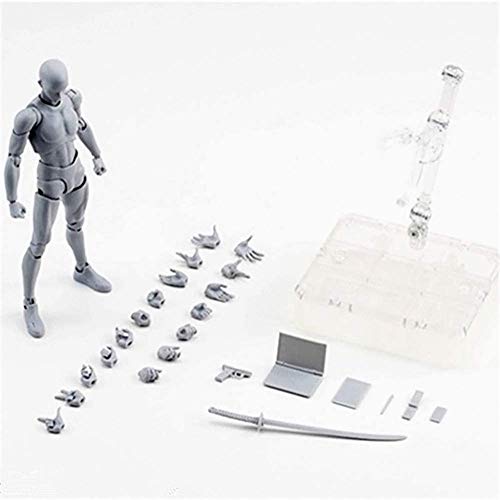 Action Figures Body-Kun DX & Body-Chan DX PVC Figur Modellzeichnung für S H Figuarts mit Box für Künstler (Grau, männlich) von AXXHOTHO