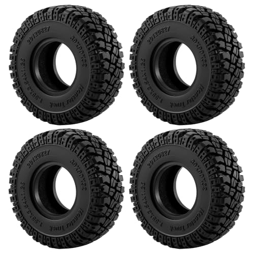 AXspeed 1,54-Zoll-Radreifen, 4-teiliges Weichgummi-Reifen-Set für Tamiya CC01 LC80 LC70 1/18 Axial UTB18 Capra RC Crawler Car (Stil A) von AXspeed