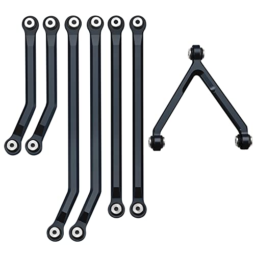 AXspeed 1 Set CNC Lenkgelenke Hohem Clearance Chassis Linkage für Axial SCX24 AXI90081 Deadbolt RC Car (Schwarz) von AXspeed