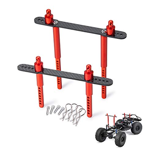 AXspeed 1 Set Vordere hintere Body Mount für 1:10 RC Axial SCX10 II 90046 90047 1/10 Auto (Schwarz & Rot) von AXspeed