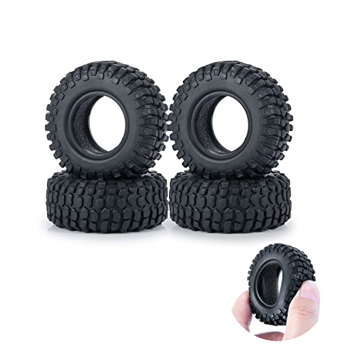 AXspeed 1.0inch Micro Wheel Reifen 4pcs Gummireifen für 1/24th Axial SCX24 AXI90081 Deadbolt AXI00001 AXI00002 AXI00005 AXI00006 Car (50mm) von AXspeed