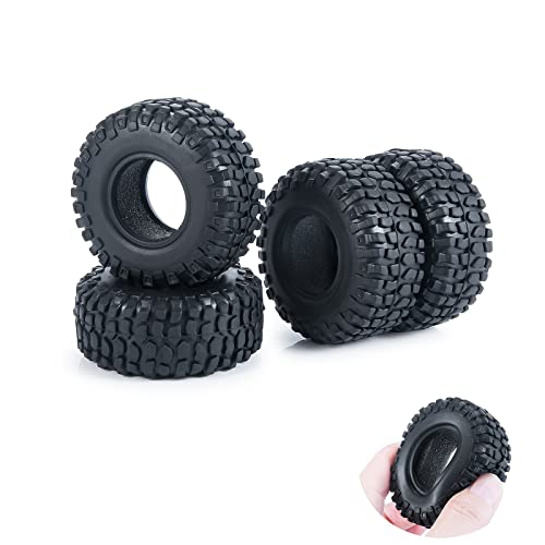 AXspeed 1.0inch Micro Wheel Reifen 4pcs Gummireifen für 1/24th Axial SCX24 AXI90081 Deadbolt AXI00001 AXI00002 AXI00005 AXI00006 Car (54mm) von AXspeed