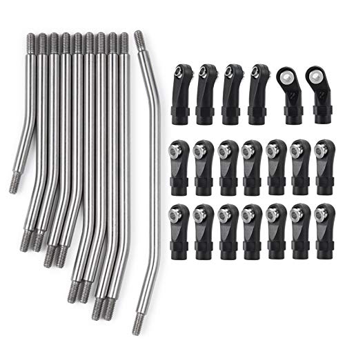 AXspeed 10 Stück Rostfreier Stahl Steering Pull Rod Link Linkage für Axial SCX10 II 90046 1: 10 RC Auto, 313 mm Radstand AXspeed 10 Stück Rostfreier Stahl Steering Pull Rod Link Linkage für Axial SCX10 II 90046 1: 10 RC Auto, 313 mm Radstand von AXspeed