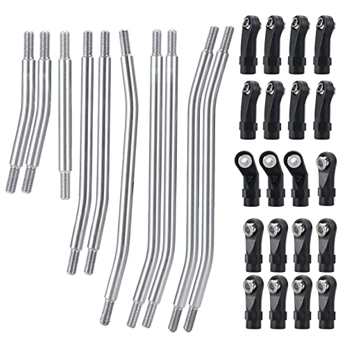 AXspeed 10Stück 324mm Radstand Link Rod Linkage Rostfreier Stahl Suspension Links Set mit Tie Rod End für 1/10 TRX TRX-4 TRX-6 RC Crawler Car AXspeed 10Stück 324mm Radstand Link Rod Linkage Rostfreier Stahl Suspension Links Set mit Tie Rod End für 1/10 TRX TRX-4 TRX-6 RC Crawler Car von AXspeed