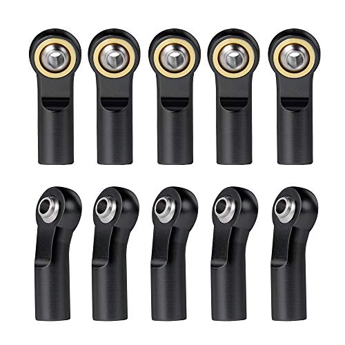 AXspeed 10pcs/Set M3 Link Tie Rod End Metal Ball Joint Head for 1/10 RC Crawler Car Boat (Black) von AXspeed