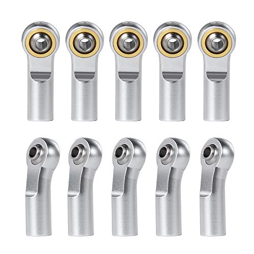 AXspeed 10pcs/Set M3 Link Tie Rod End Metal Ball Joint Head for 1/10 RC Crawler Car Boat (Silver) von AXspeed