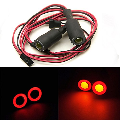13mm Engel Eyes & Demon Eyes Light Scheinwerfer Rücklicht für 1/10 RC Auto (Rot + Gelb) von AXspeed