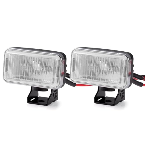 AXspeed 2 Stück Quadratische LED-Strahler für 1/10 RC Crawler Auto Frontlicht Dachlicht Kompatibel mit Axial SCX10 90046, TRX4, TRX6 RC Car (Weiß, 20 mm) von AXspeed