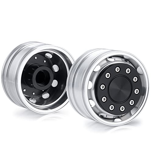 AXSPEED 2 Stück Metall Felgen Ø 47 mm für 1/14 Tamiya Traktor Kletteranhänger Auto, Perfekter Ersatz für Originalzubehör, Verbesserung der Fahrzeugleistung von AXSPEED