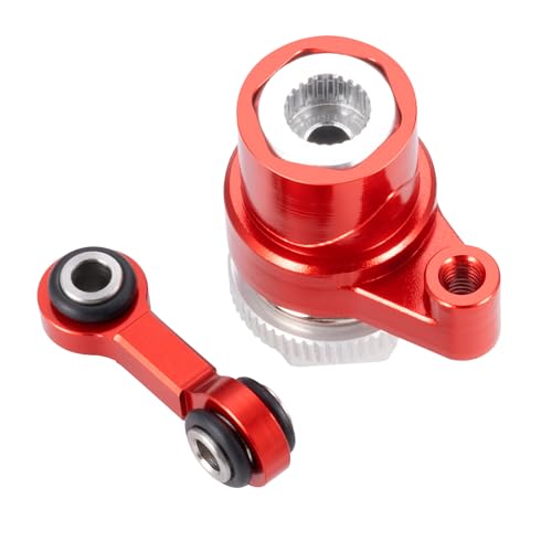 AXspeed 25T Aluminium-Servohornarm und Lenkgestänge Set für 1:16 TRX Mini Maxx RC Truck Upgrade (rot) von AXspeed