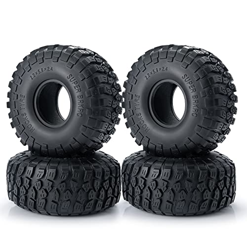 AXspeed 4 Stück RC-Reifen, 2,2 Zoll 150mm Gummireifen-Set, Radreifen für 1/10 Axial Wraith 90048 RR10 Crawler Car von AXspeed