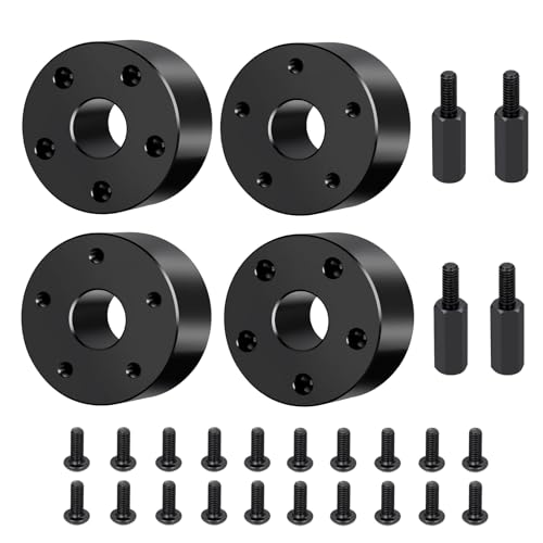 AXspeed 4 x Aluminium-Vorderräder, 19 mm, verlängerte Adapter-Radverbreiterungen für 1/10 Tamiya Clod Buster Upgrade von AXspeed