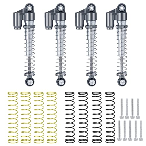 AXspeed Aluminium-Stoßdämpfer-Set für Axial SCX24 1/24 AXI90081 AXI00001 AXI00002 RC Crawler Car (Grau und Silber) von AXspeed