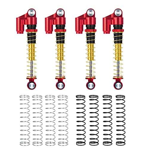 AXspeed Stoßdämpfer aus Aluminium, zusammengebaut, für Crawler Axial SCX24 1/24 AXI90081 AXI00001 AXI0002 RC (rot und schwarz) von AXspeed