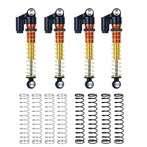 AXspeed 43mm Aluminium-Stoßdämpfer-Set für Axial SCX24 1/24 AXI90081 AXI0001 AXI00002 RC Crawler Auto (schwarz und orange) von AXspeed