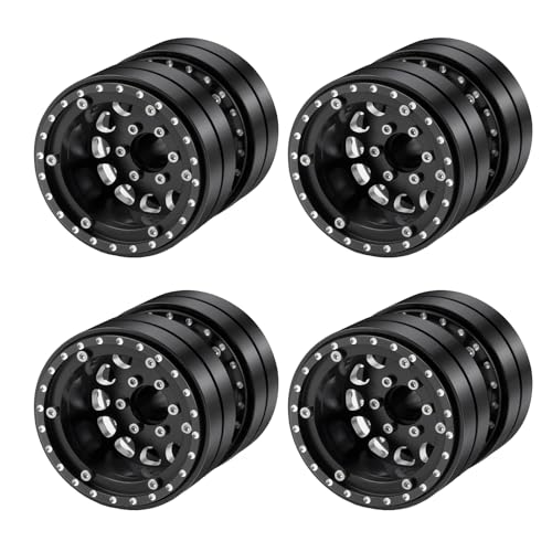 AXspeed Dual Beadlock 4,8 cm RC Räder CNC Aluminiumlegierung Felgen für Axial SCX10 90046, TRX-4, TX4-6 und andere 1/10 Scale Off-Road Crawler Trucks von AXspeed
