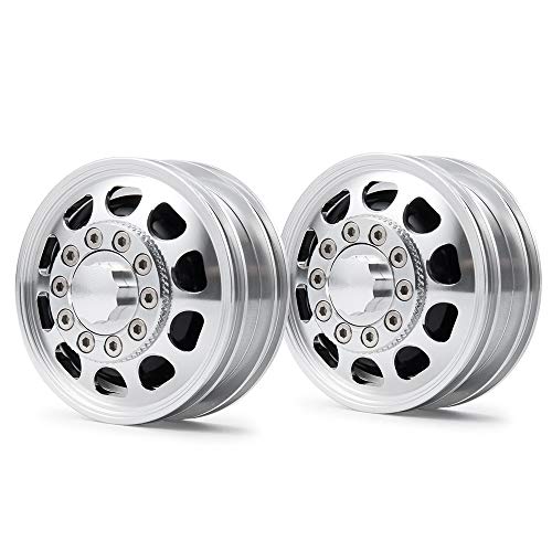 AXspeed Front Beadlock Wheel Rims for 1: 14 Scale Tamiya RC Climbing Trailer Cargo Truck, Pack of 2 von AXspeed