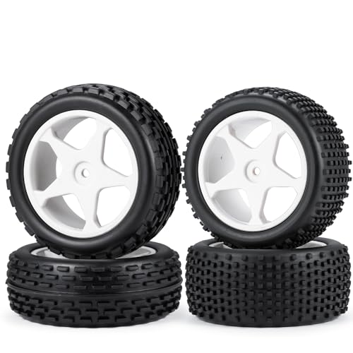 AXspeed Gummireifen mit Kunststoffnaben für TT02 Off-Road-RC-Auto, 1/10 Ersatzreifen und Räder für TT02B TT02D RC Truck (Stil A), 4 Stück von AXspeed