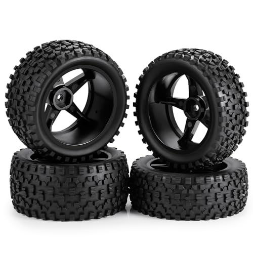 AXspeed Gummireifen mit Kunststoffnaben für TT02 Off-Road-RC-Auto, 1/10 Ersatzreifen und Räder für TT02B TT02D RC Truck (Stil B) von AXspeed