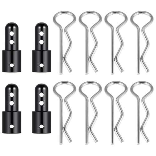 AXspeed Karosseriepfostenhalterung aus Aluminiumlegierung mit Verriegelungsclips für 1/14 MJX 14209 14210 14301 14302 RC LKW- und Auto-Schalenteile (schwarz) von AXspeed