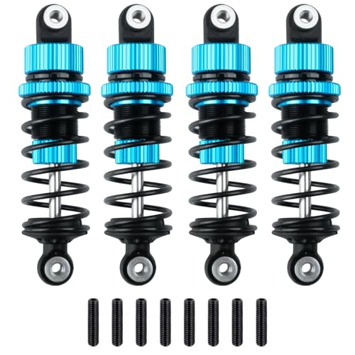 AXspeed Metall-Stoßdämpfer-Upgrade vorne und hinten, Federungsdämpfer für Tamiya TT02 1:10 RC On Road Touring Cars (blau, 62 mm) von AXspeed