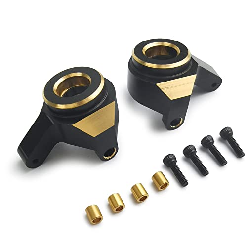 AXspeed Schwarz Brass Heavy Duty Front Steering Knuckle 1/24 RC Gegengewichte für Axial SCX24 Deadbolt C10 JLU CRC B-17 AXI00005 Crawler Auto von AXspeed