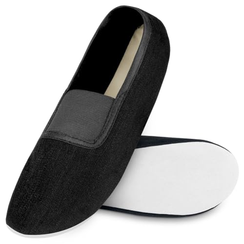 AYBUY Gymnastikschuhe schwarz, Unisex Kind Gymnastikschuhe, Atmungsaktive und rutschfeste Gymnastikschuhe für Kind, Gymnastik, Fitness (19-20cm) von AYBUY