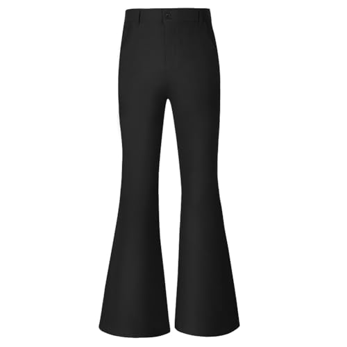 AYBUY Men's Flared Trousers, 70s Men's Trousers, Retro Stretch Flared Trousers, Disco Costume, Hippie Clothing for Men, Retro Hippie Parties and Carnival Costumes, L-XL(Schwarz) von AYBUY
