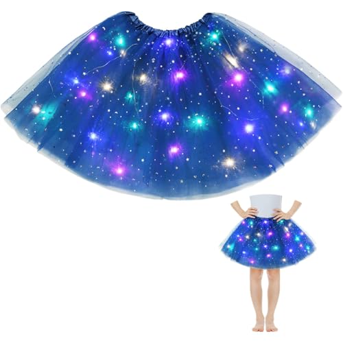 AYBUY Tüllrock Damen LED Tütü Kinder, Tutu mit Futter, Kinder Teenager Tutu Party für Weihnachten Verkleidung Karneval Halloween Geburtstag Party Halloween, 30CM (königsblau) von AYBUY