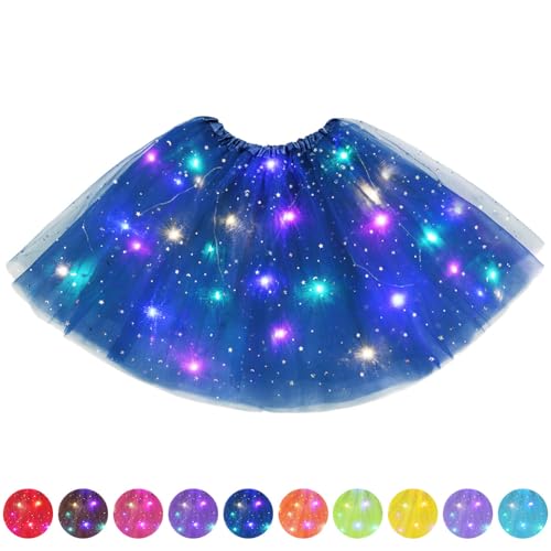 AYBUY Tutu Rock LED, Erwachsen Teenager Tutu Party für Fasching Karneval Motto Party Ballett Dress Halloween Kostüm, 40CM(Königliches Blau) von AYBUY
