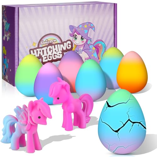 AYESY Einhorn Schlüpft Regenbogeneier, 6er-Pack Einhorn-Geschenke für Kinder, Geburtstagsgeschenke zum Füllen des Osterkorbs, Geschenk für 3, 4, 5, 6, 7, 8 Jahre alte Jungen und Mädchen von AYESY