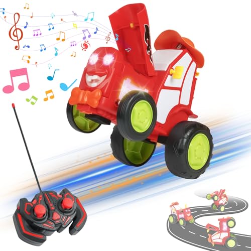 AYESY Ferngesteuertes Auto Kinder, RC Stunt 360° Flips,Ferngesteuerter Springendes Spielzeug, Kinder Cartoon Auto mit Musik und Licht Spielzeug für 3+ Jahre Junge Mädchen Geburtstagsgeschenk von AYESY