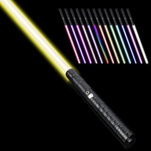 AYESY Laserschwert Kinder, 14 Farben Metall Hilt 2 in 1 Laserschwert, Duell Lightsaber mit 3 Modi Lichtschwert mit Film Soundeffekt-Modus für Mitgebsel Geschenk Cosplay (Schwarz-2 Stück) von AYESY