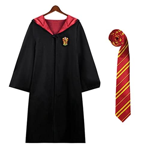 Magier umhang und Krawatte,Umhang und Krawatte, Magier Robe, Zauberer Cosplay Uniform, Zaubererrobe für Erwachsene (Rot, M) von AYEUPZ