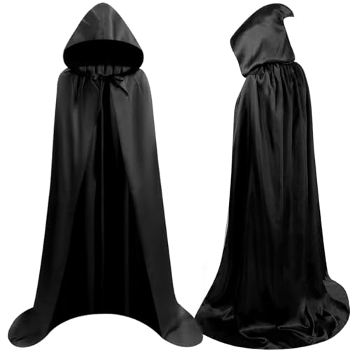 Vampir Umhang, Halloween Kostüm für Damen und Herren, Doppelseitig, Karneval, Schwarz (170) von AYEUPZ