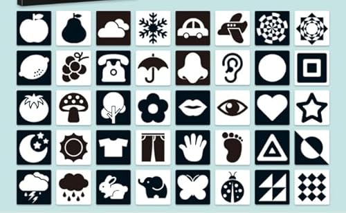 20 Stück Baby-Buch, 0-3 Monate, Flash-Karten, Schwarz und Weiß, Spielzeug für die Entwicklung des Gehirns des Neugeborenen, Aktivitätskarten zum Lernen durch visuelle Stimulation – 14,5 x 14,5 cm 20 Stück Baby-Buch, 0-3 Monate, Flash-Karten, Schwarz und Weiß, Spielzeug für die Entwicklung des Gehirns des Neugeborenen, Aktivitätskarten zum Lernen durch visuelle Stimulation – 14,5 x 14,5 cm von AYHYHLJZJ