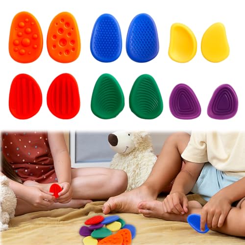 Anti-Stress-Steine für Kinder, sensorisches Spielzeug gegen Autismus, sensorisches Spielzeug für Erwachsene, Kinder und Studenten, 12 Stück Anti-Stress-Steine für Kinder, sensorisches Spielzeug gegen Autismus, sensorisches Spielzeug für Erwachsene, Kinder und Studenten, 12 Stück von AYHYHLJZJ