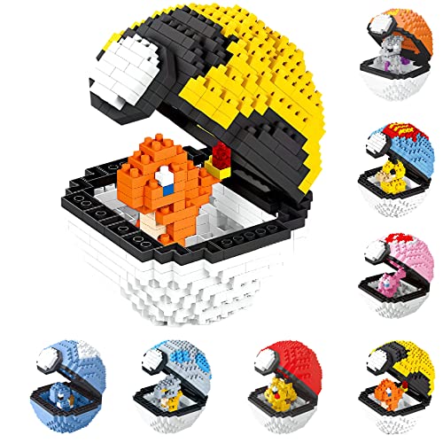 Mini Bausteine Modell,Blockspielzeug, Building Blocks,Prunkstück,Konstruktionsspielzeug,Pokeball,3D Puzzle Lernspielzeug,Geschenk für Jungen M?dchen und Fans,ab 8 Jahren von AYKRBW