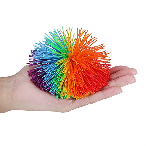 Fellknäuel Spielzeug Regenbogenfarbener Gummibandball Silikonseidenball Stressabbauendes Spielzeug, Kugelförmiges Silikonspielzeug, Sensorisches Spielzeug, Spielzeug für Erwachsene und Kinder von AYNEFY
