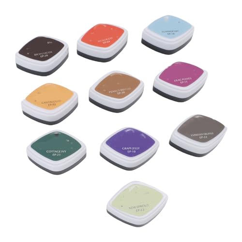 AYNEFY Waschkissen Set Schnell Trocknende Tintenkissen Wasserlösliches Ink -Pad Set 10 Farben für Kinderhandwerk mit Kunststoffablagerung für Stoffholzpapier AYNEFY Waschkissen Set Schnell Trocknende Tintenkissen Wasserlösliches Ink -Pad Set 10 Farben für Kinderhandwerk mit Kunststoffablagerung für Stoffholzpapier von AYNEFY