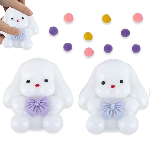 AYNKH 2 Stück Kaninchen Squeeze Toy, Pink Bow eng, mit bunten Plüschkugeln, Cartoon Rabbi Squeeze Toy, Plüschspielzeug zur Beruhigung von Stress, kleines Geschenk für Kinder ab 6 Jahren AYNKH 2 Stück Kaninchen Squeeze Toy, Pink Bow eng, mit bunten Plüschkugeln, Cartoon Rabbi Squeeze Toy, Plüschspielzeug zur Beruhigung von Stress, kleines Geschenk für Kinder ab 6 Jahren von AYNKH