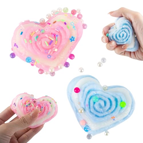 AYNKH 2 Stück Squishy Spielzeug in Herzform, Mochi Fufu Squishy-Spielzeug, cremefarbenes Mini-Herz, Anti-Stress-Spielzeug, sensorisches Spielzeug in Herzform, Taba-Spielzeug, Squishy, Geschenk für AYNKH 2 Stück Squishy Spielzeug in Herzform, Mochi Fufu Squishy-Spielzeug, cremefarbenes Mini-Herz, Anti-Stress-Spielzeug, sensorisches Spielzeug in Herzform, Taba-Spielzeug, Squishy, Geschenk für von AYNKH