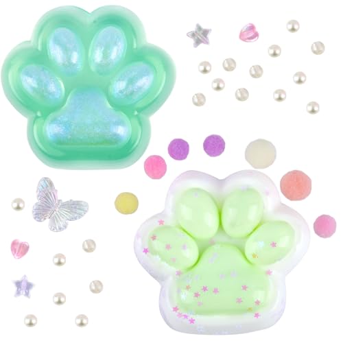 AYNKH 2 Stück grünes Squishy Zampa di Gatto, Spielzeug zum Drücken der Füße der Katze, 10 lustige Bälle, Anti-Stress-Spielzeug für Erwachsene von AYNKH