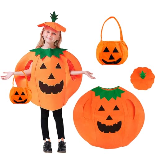 AYNKH 2-teiliges Halloween-Kostüm mit Kürbis-Motiv, „Süßes oder Saures“-Kürbis-Kostüm, geeignet für Halloween, Partys und Rollenspiele. von AYNKH