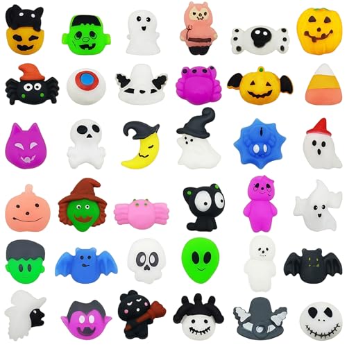 AYNKH 30 Stück Mochi-Spielzeuge für Halloween, Anti-Stress, für Kinder und Erwachsene, Halloween-Partygeschenke, Süßigkeitenbeutel (zufälliger Stil) von AYNKH